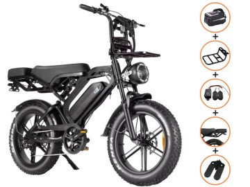 QM V20 PRO Luxury Full Option - zwart - elektrische fatbike