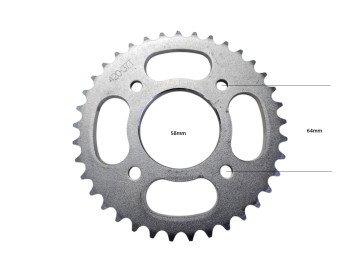 (5A6c) Achtertandwiel 420 - 37 tands (as 58 / steek 4x64)